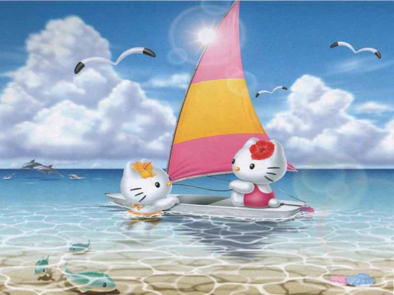 kitty fait de la voile