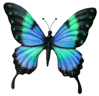 papillon bleu scintillant